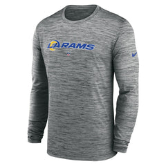 Los Angeles Rams Sideline Team Velocity Performance Long Sleeve T-Shirt Heather Gray