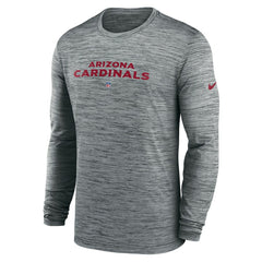 Arizona Cardinals Sideline Team Velocity Performance Long Sleeve T-Shirt Heather Gray