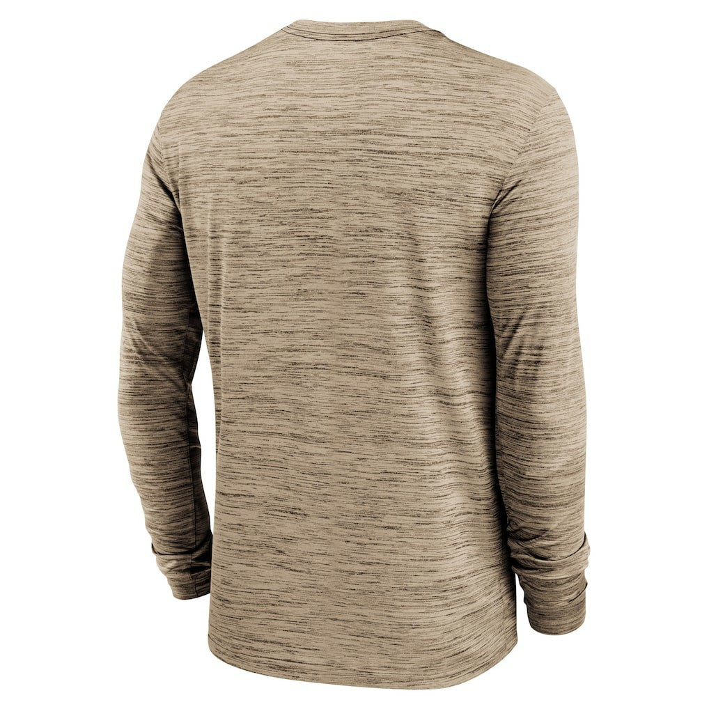 Cleveland Browns Sideline Team Velocity Performance Long Sleeve T-Shirt Brown