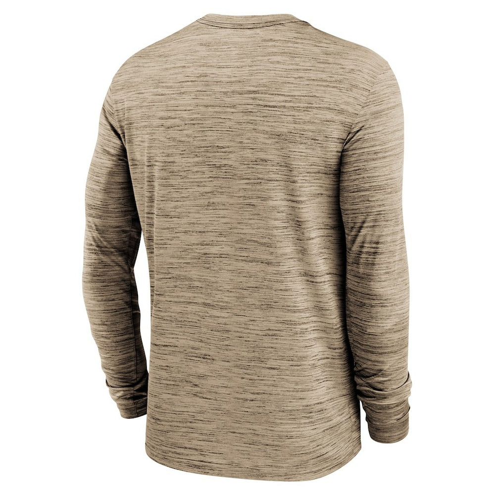 Cleveland Browns Sideline Team Velocity Performance Long Sleeve T-Shirt Brown