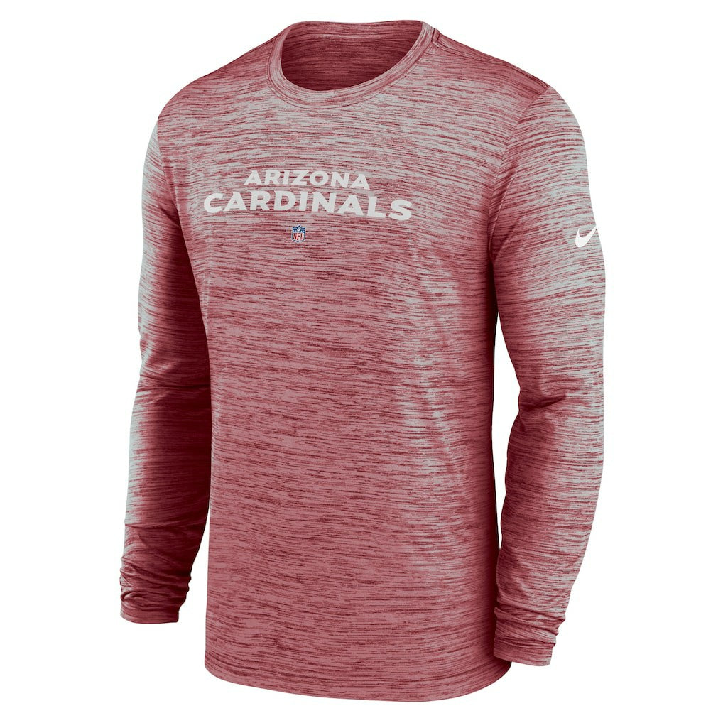 Arizona Cardinals Sideline Team Velocity Performance Long Sleeve T-Shirt Cardinal