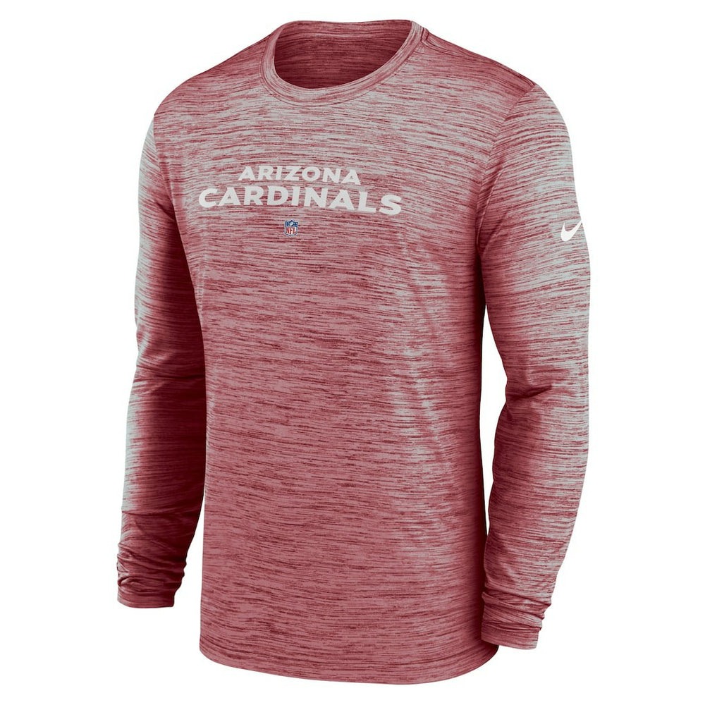 Arizona Cardinals Sideline Team Velocity Performance Long Sleeve T-Shirt Cardinal
