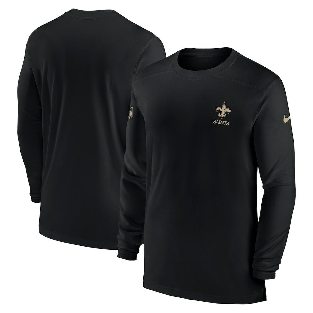 New Orleans Saints Sideline Coach Performance Long Sleeve T-Shirt Black