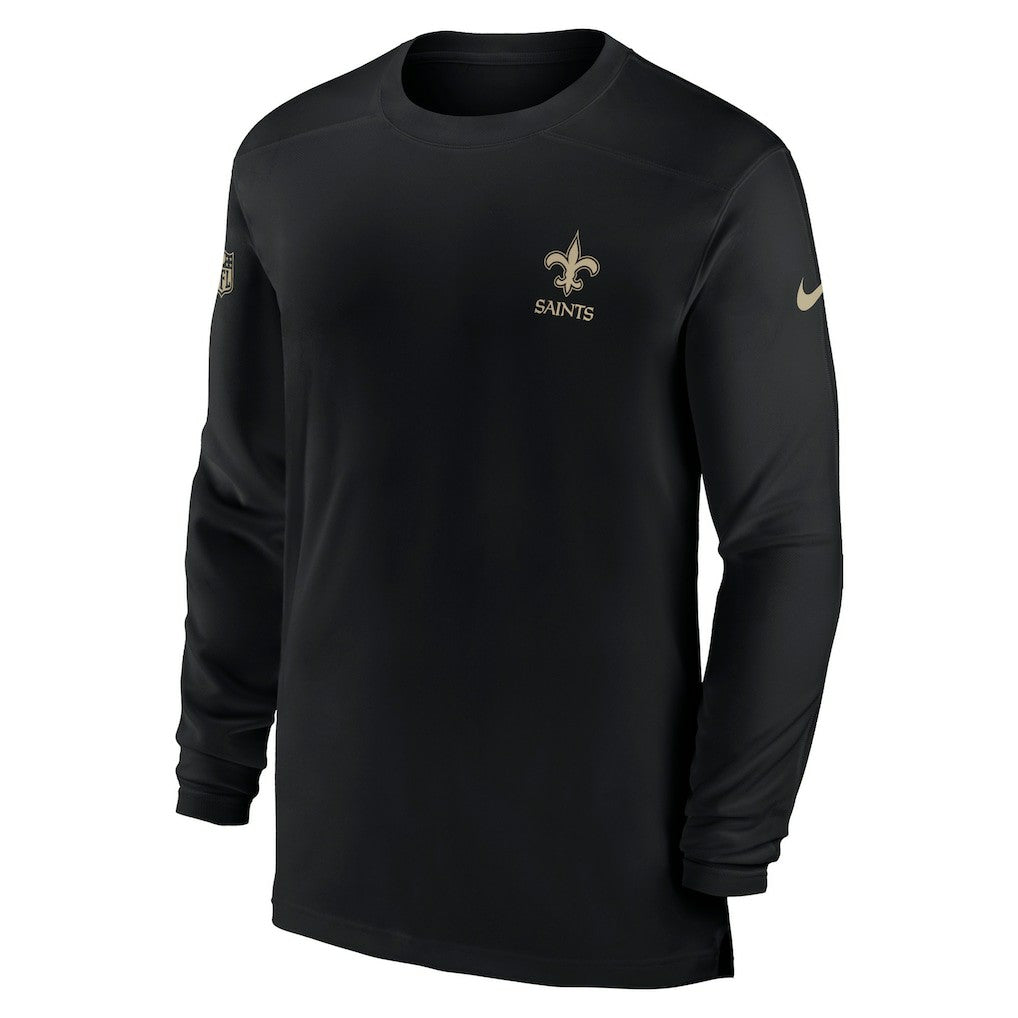 New Orleans Saints Sideline Coach Performance Long Sleeve T-Shirt Black