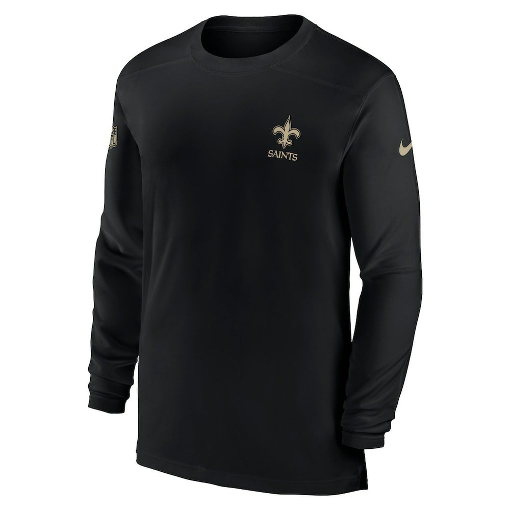 New Orleans Saints Sideline Coach Performance Long Sleeve T-Shirt Black