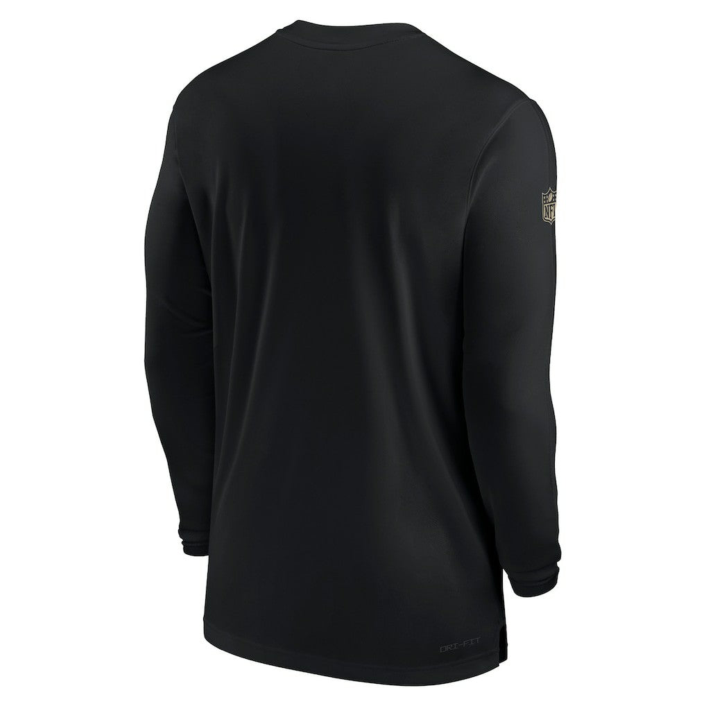 New Orleans Saints Sideline Coach Performance Long Sleeve T-Shirt Black