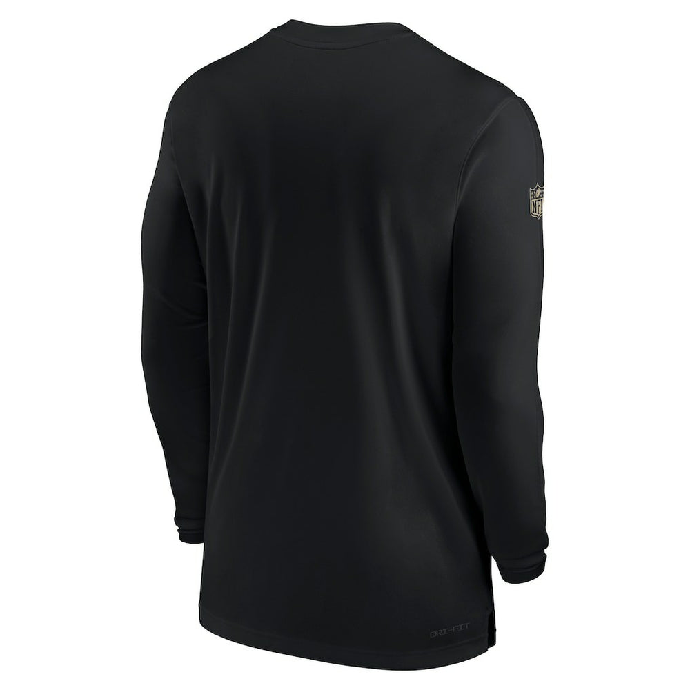 New Orleans Saints Sideline Coach Performance Long Sleeve T-Shirt Black