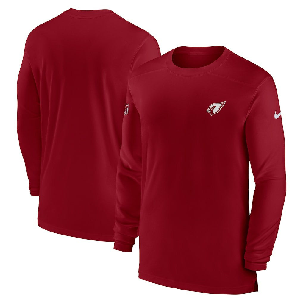 Arizona Cardinals Sideline Coach Performance Long Sleeve T-Shirt Cardinal