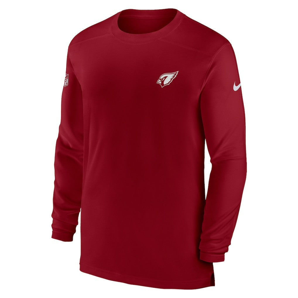 Arizona Cardinals Sideline Coach Performance Long Sleeve T-Shirt Cardinal