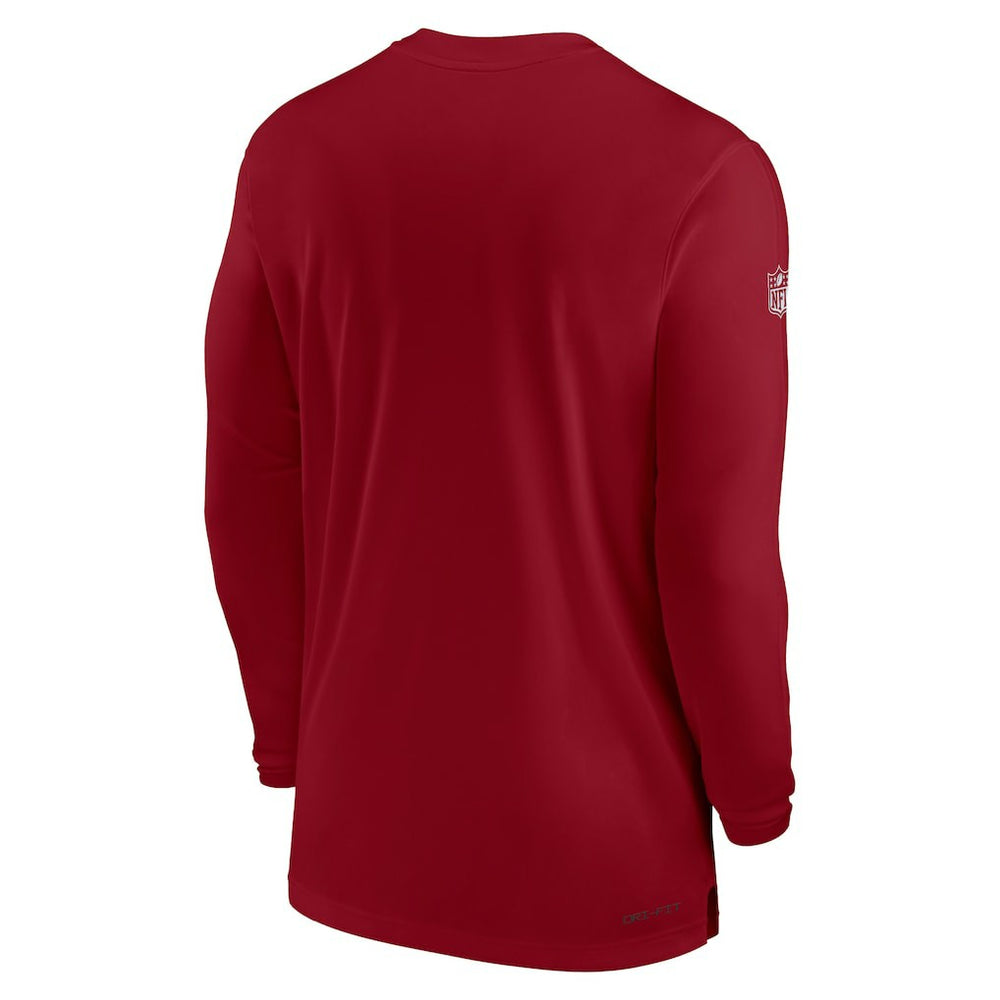 Arizona Cardinals Sideline Coach Performance Long Sleeve T-Shirt Cardinal
