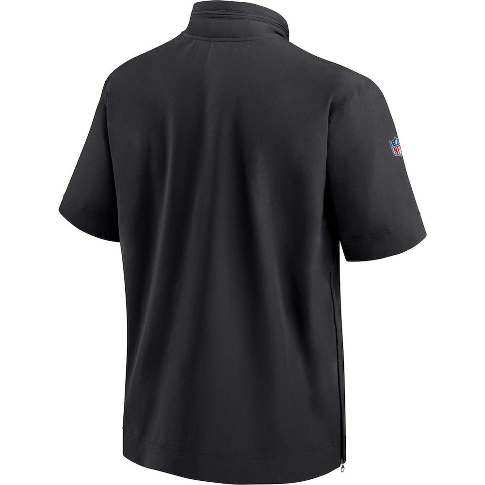 Jacksonville Jaguars Sideline Coach Short Sleeve Hoodie Quarter-Zip Jacket - Black