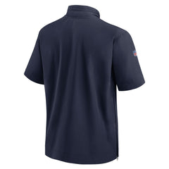 Tennessee Titans Sideline Coach Short Sleeve Hoodie Quarter-Zip Jacket - Navy