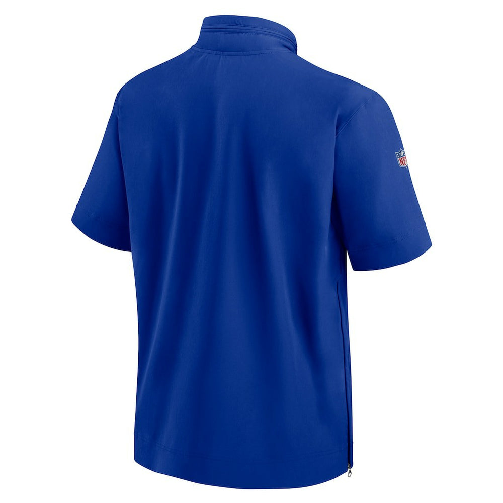 Buffalo Bills Sideline Coach Short Sleeve Hoodie Quarter-Zip Jacket - Royal