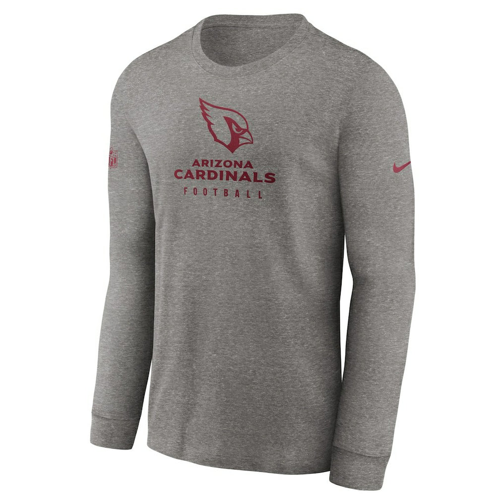 Arizona Cardinals Sideline Performance Long Sleeve T-Shirt Heather Gray