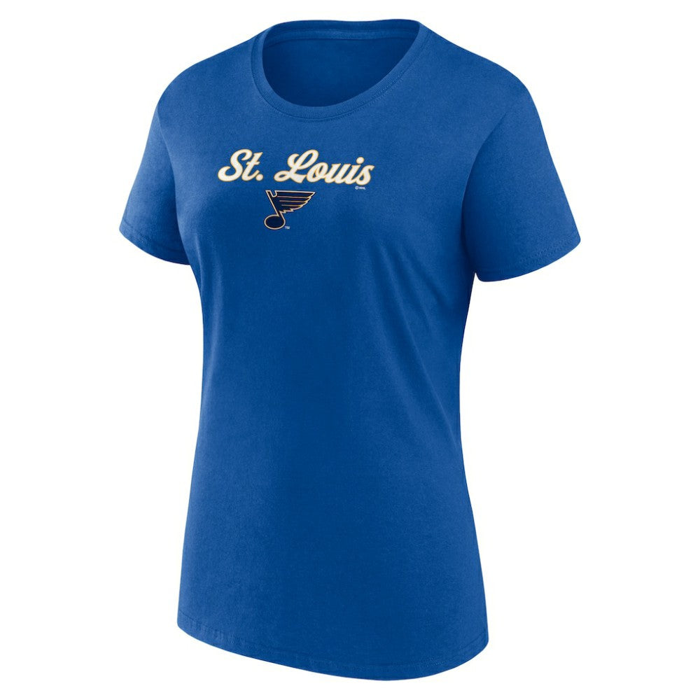 NHL St. Louis Blues Fanatics Women's Script T-Shirt & Shorts Set - Blue/Gray