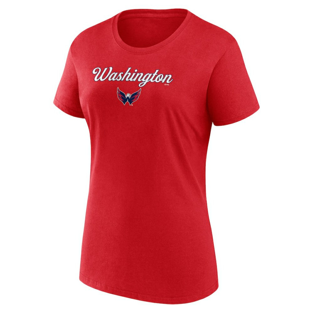 NHL Washington Capitals Fanatics Women's Script T-Shirt & Shorts Set - Red/Heather Gray