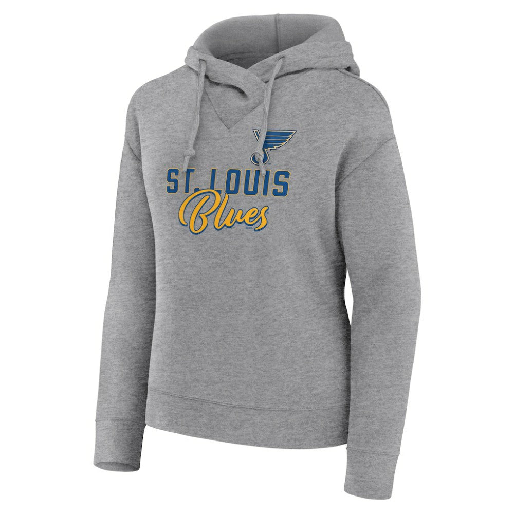 NHL St. Louis Blues Fanatics Women's Script Favorite Pullover Hoodie - Heather Gray