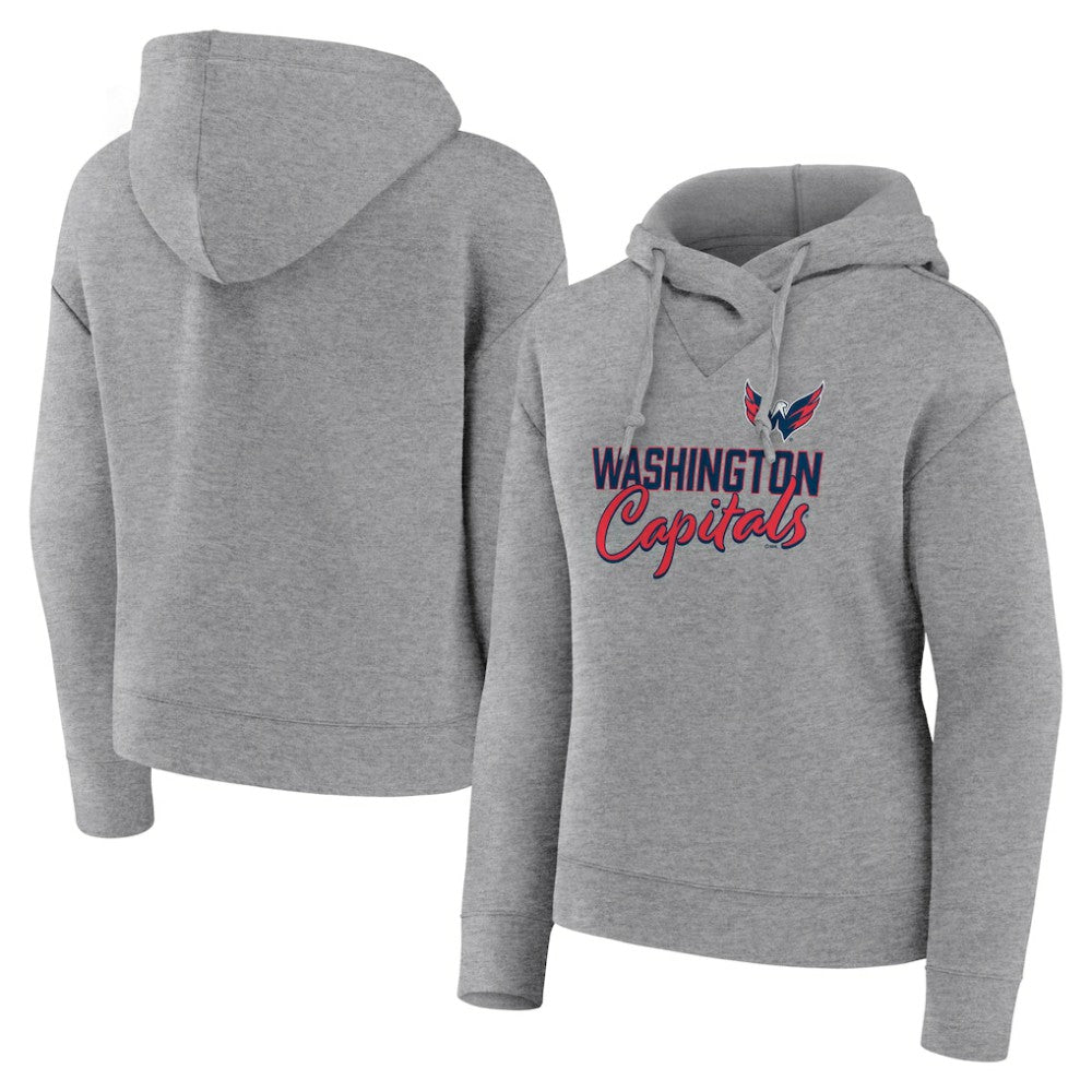 NHL Washington Capitals Fanatics Women's Script Favorite Pullover Hoodie - Heather Gray