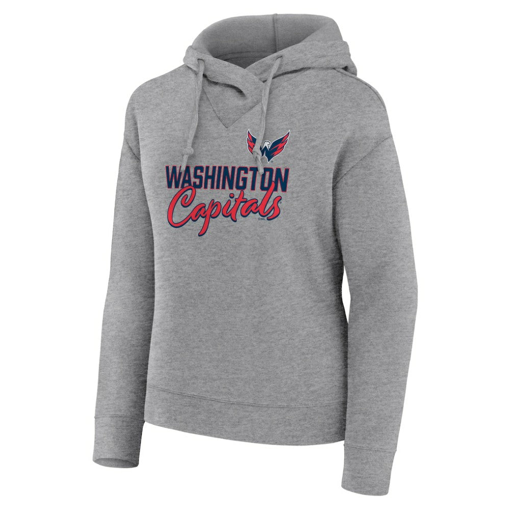 NHL Washington Capitals Fanatics Women's Script Favorite Pullover Hoodie - Heather Gray