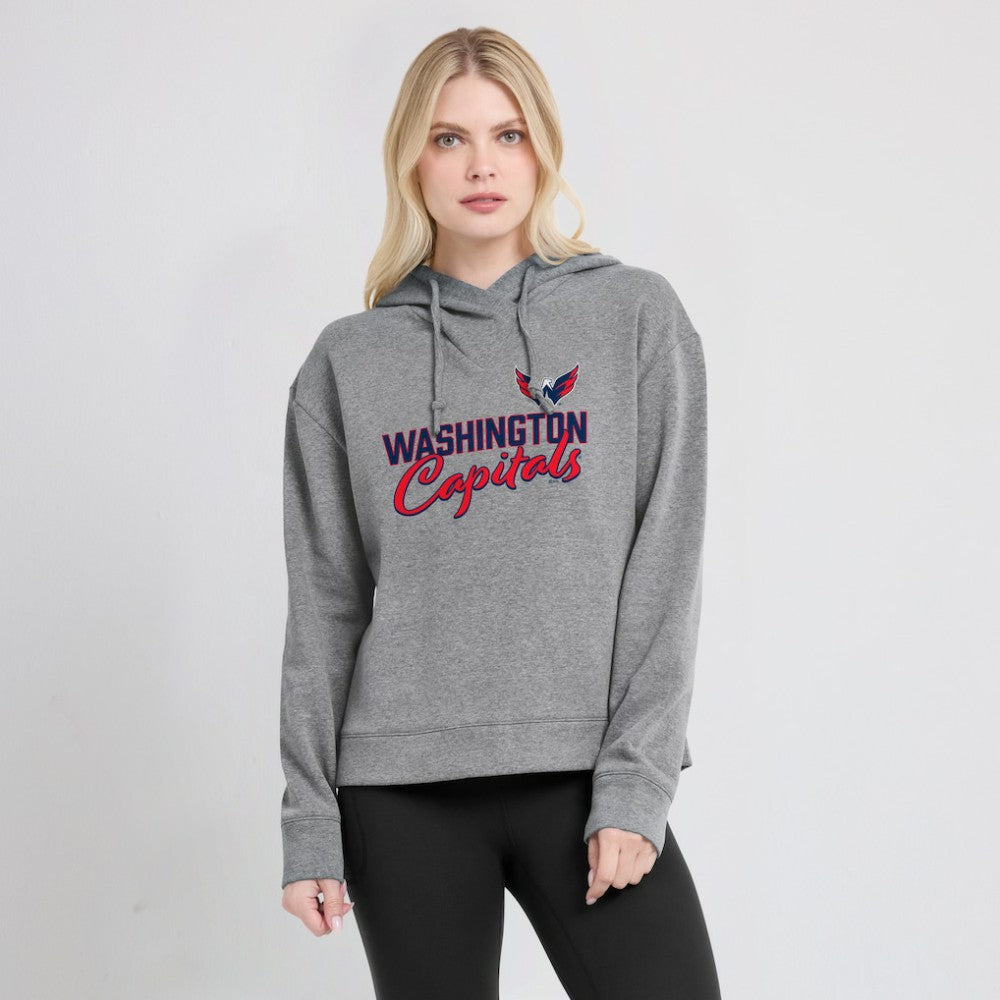 NHL Washington Capitals Fanatics Women's Script Favorite Pullover Hoodie - Heather Gray