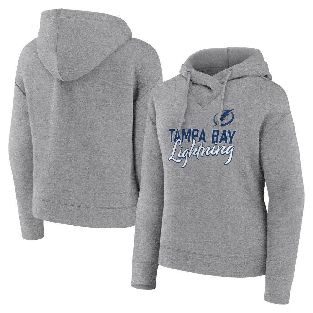 NHL Tampa Bay Lightning Fanatics Women's Script Favorite Pullover Hoodie - Heather Gray