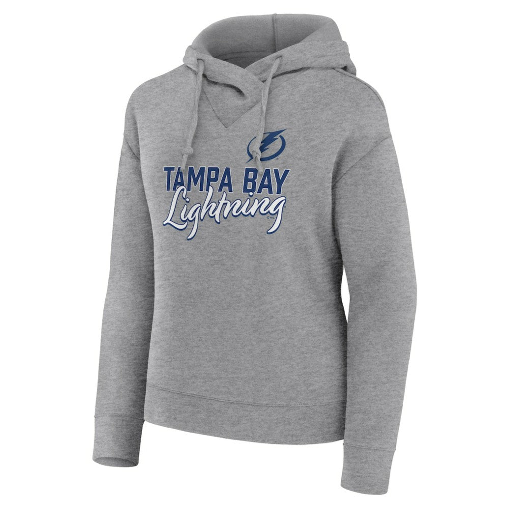 NHL Tampa Bay Lightning Fanatics Women's Script Favorite Pullover Hoodie - Heather Gray