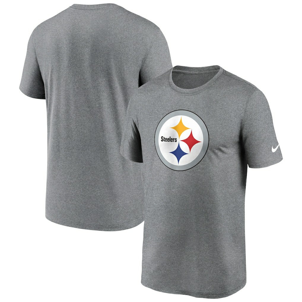 Pittsburgh Steelers Primetime Legend Logo Performance T-Shirt Heather Charcoal