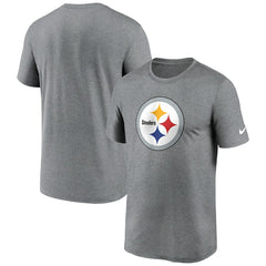 Pittsburgh Steelers Primetime Legend Logo Performance T-Shirt Heather Charcoal