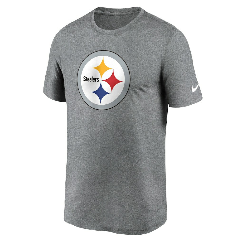 Pittsburgh Steelers Primetime Legend Logo Performance T-Shirt Heather Charcoal
