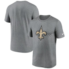 New Orleans Saints Primetime Legend Logo Performance T-Shirt Heather Charcoal