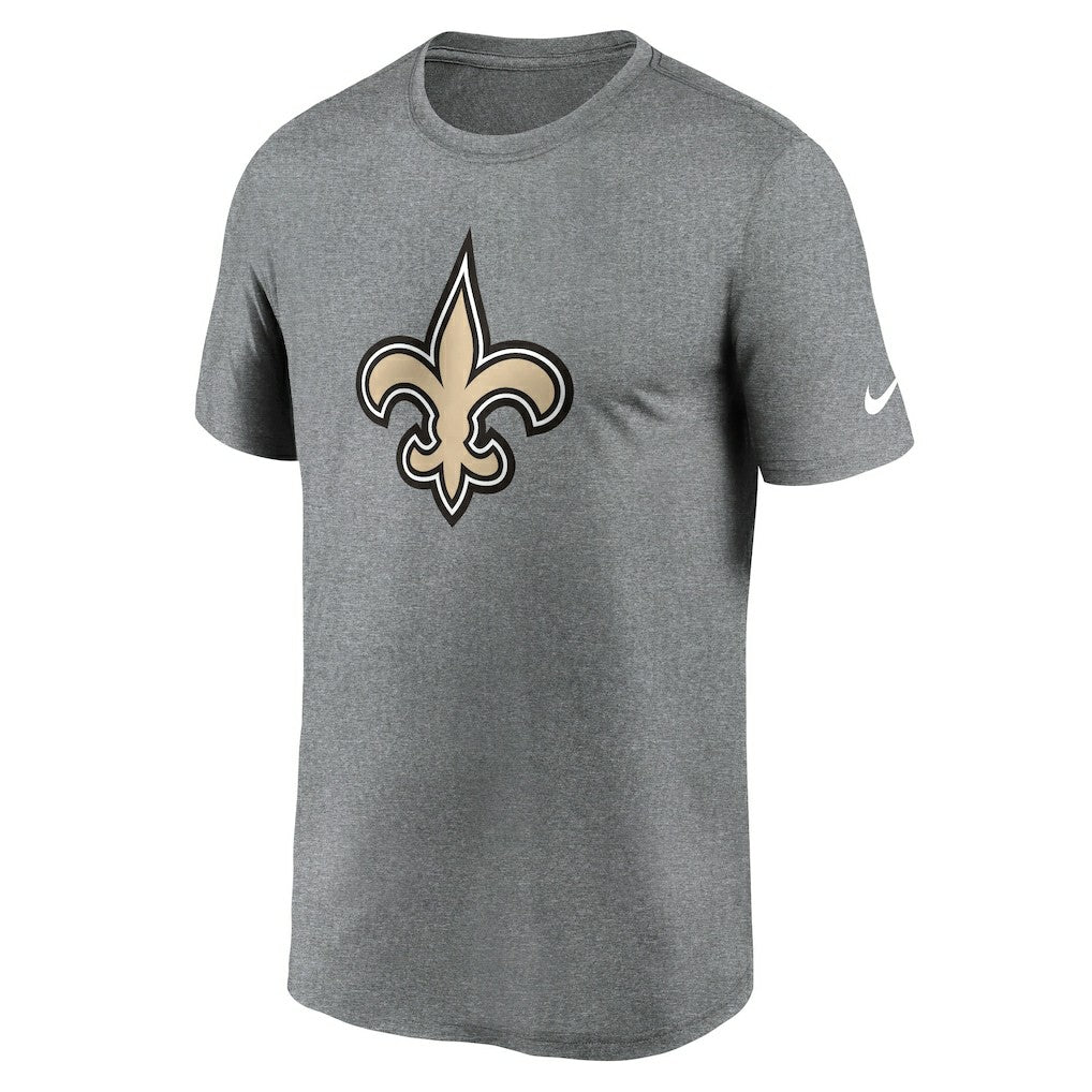 New Orleans Saints Primetime Legend Logo Performance T-Shirt Heather Charcoal