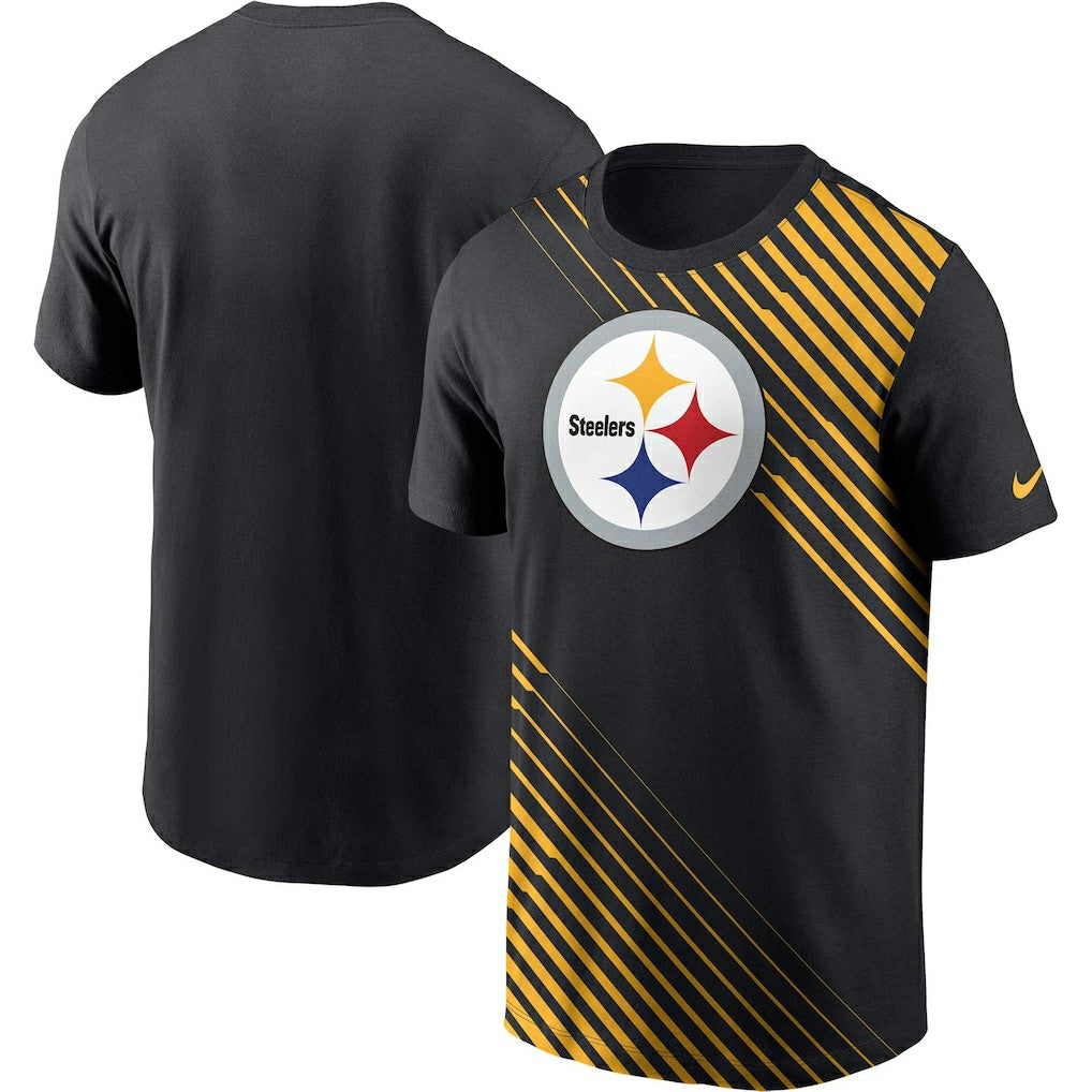 Pittsburgh Steelers Yard Line Fashion Asbury T-Shirt Black