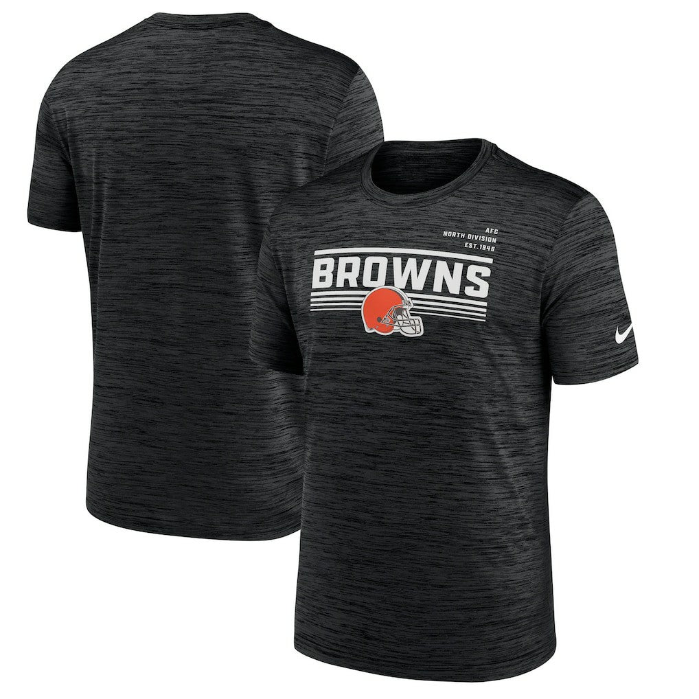Cleveland Browns Yardline Velocity Performance T-Shirt Anthracite