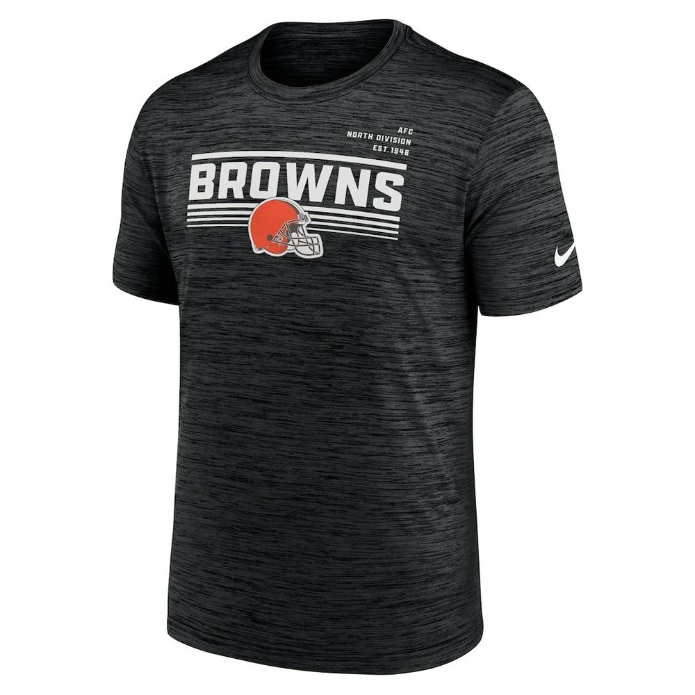 Cleveland Browns Yardline Velocity Performance T-Shirt Anthracite