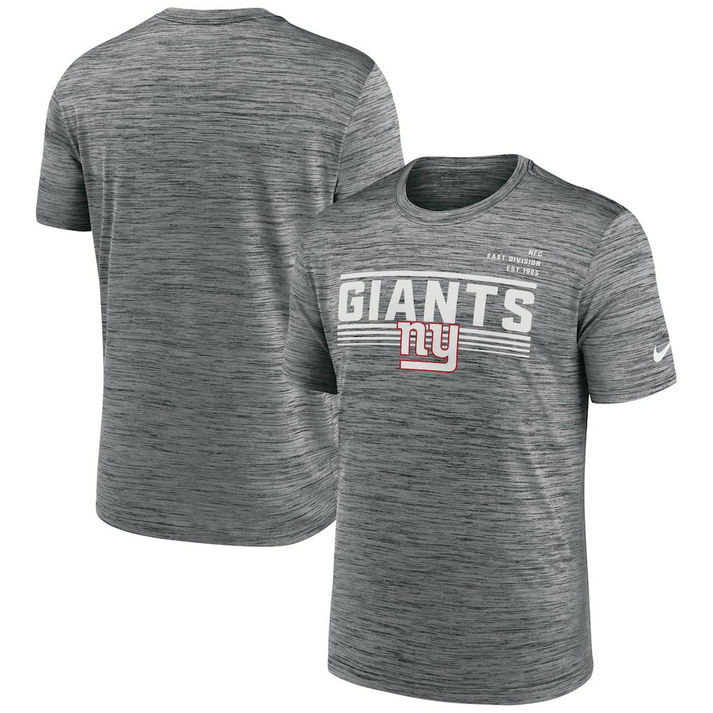 New York Giants Yardline Velocity Performance T-Shirt Gray