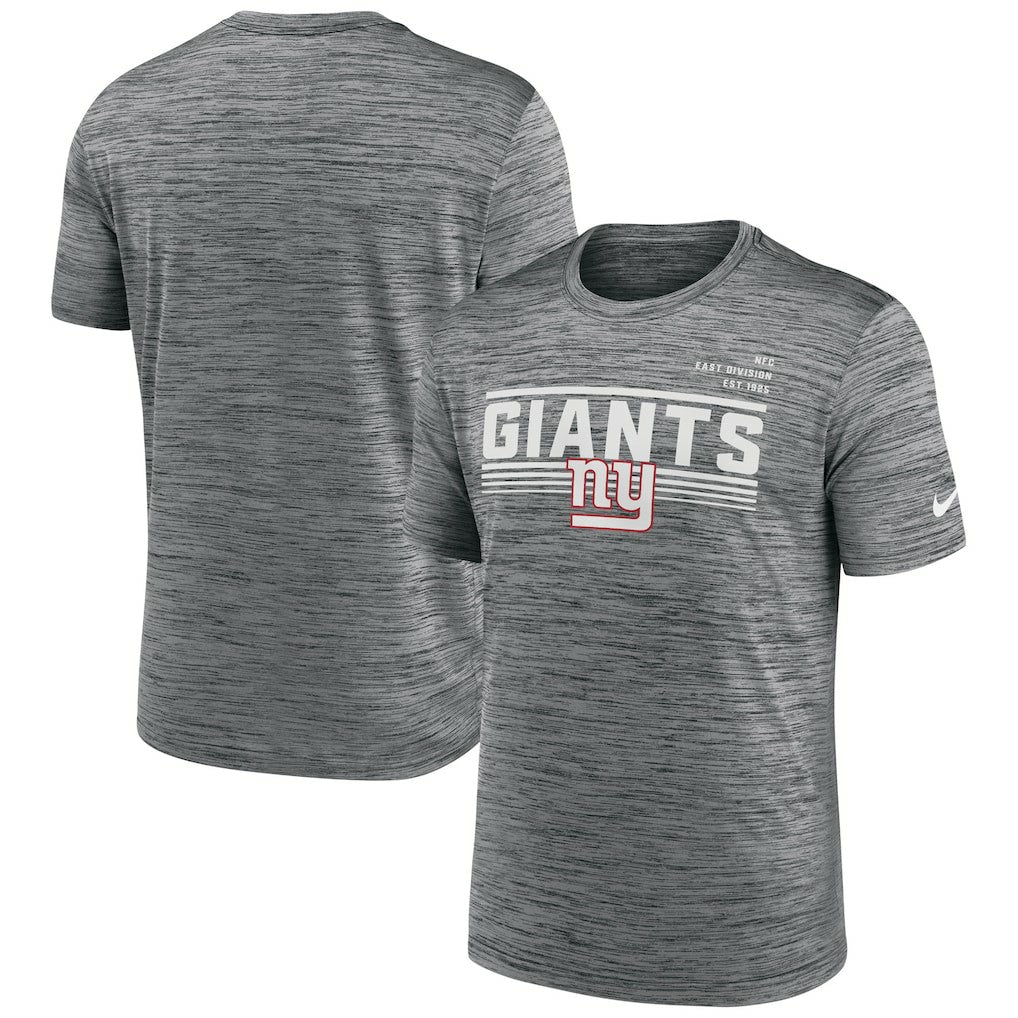 New York Giants Yardline Velocity Performance T-Shirt Gray