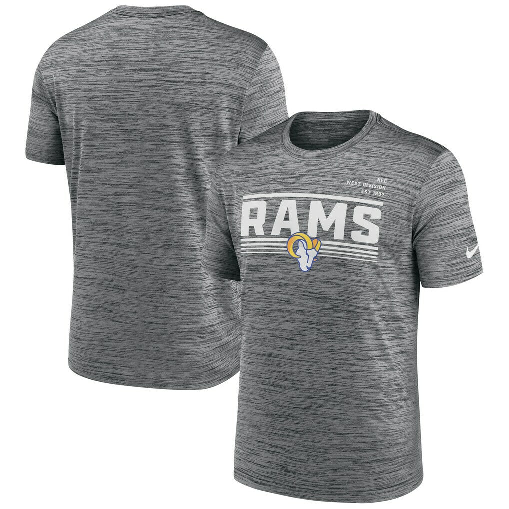 Los Angeles Rams Yardline Velocity Performance T-Shirt Gray