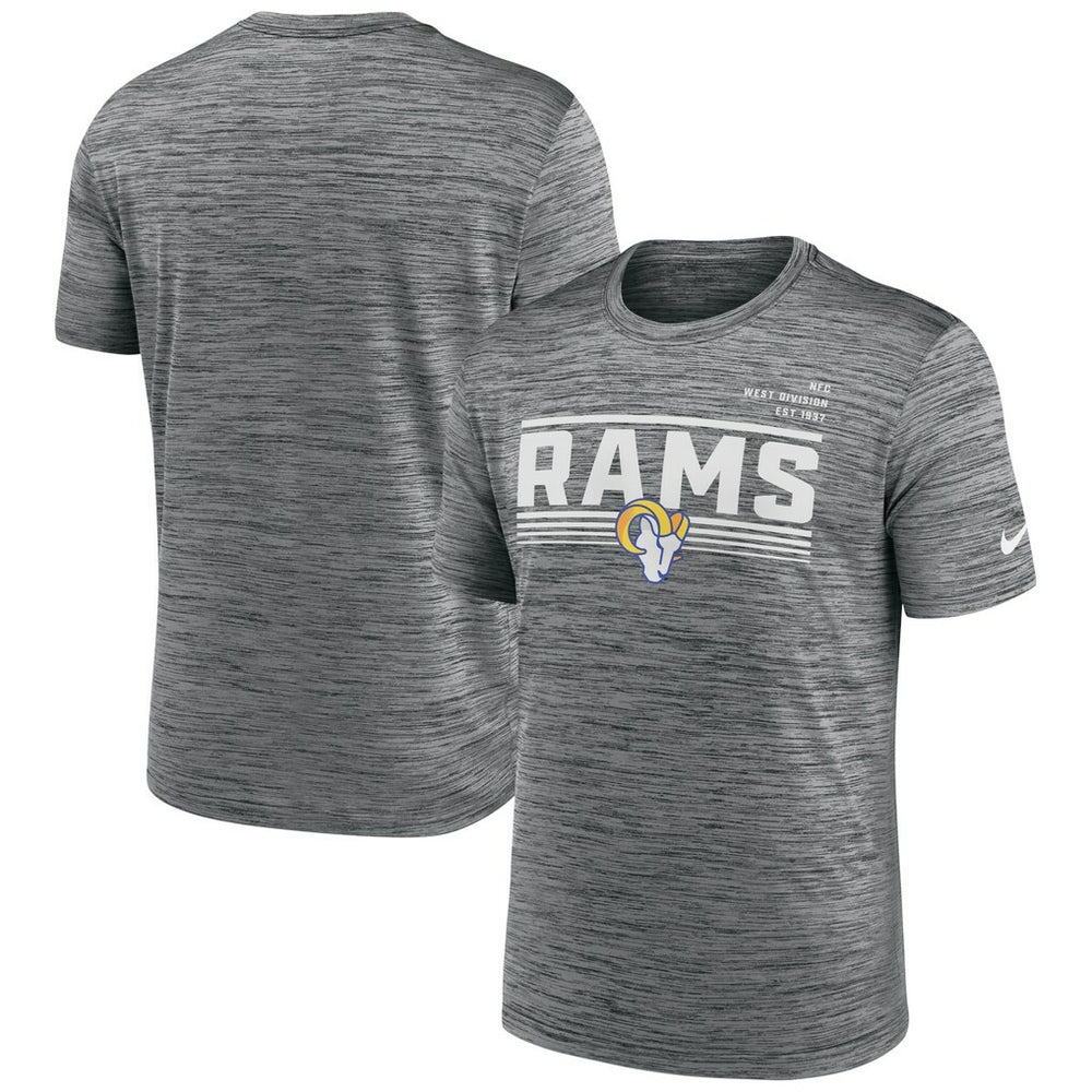Los Angeles Rams Yardline Velocity Performance T-Shirt Gray