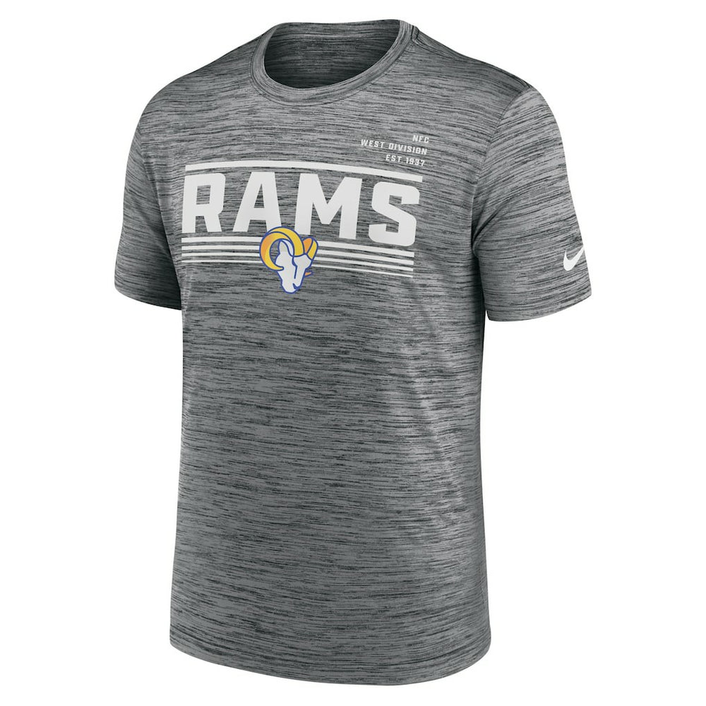Los Angeles Rams Yardline Velocity Performance T-Shirt Gray