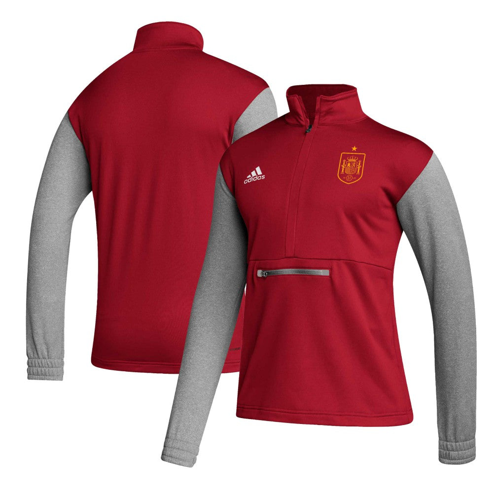 Spain National Team Crest Long Sleeve Half-Zip Top Red