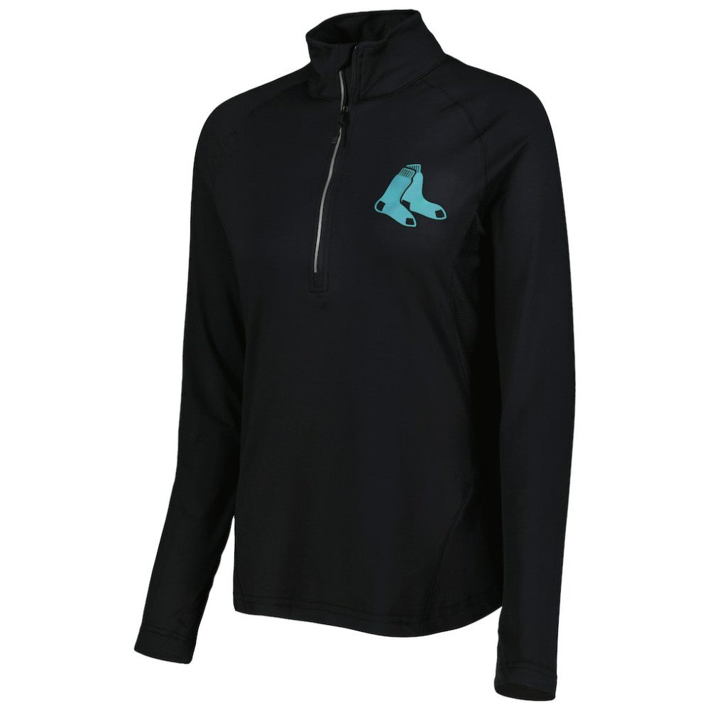 Boston Red Sox Levelwear Women's Energy Quarter-Zip Jacket - Black Jackets