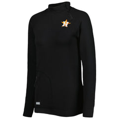 Houston Astros Levelwear Women's Verse Asymmetrical Raglan Tri-Blend Quarter-Zip Jacket - Black Jackets