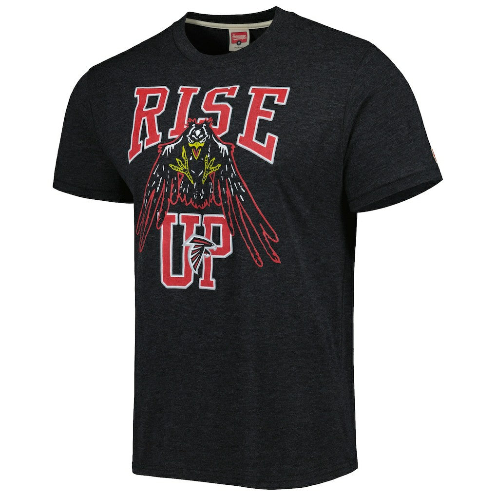 Atlanta Falcons Homage Rise Up Hyper Local Tri-Blend T-Shirt Black