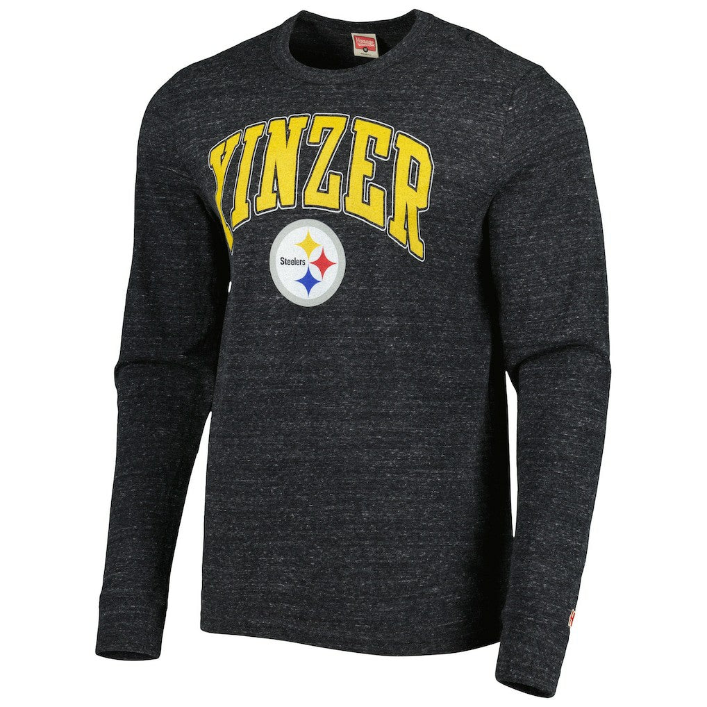 Pittsburgh Steelers Homage Hyper Local Tri-Blend Long Sleeve T-Shirt Charcoal