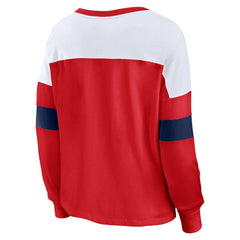 St. Louis Cardinals Fanatics Women's Even Match Lace-Up Long Sleeve V-Neck T-Shirt - Red/White T-shirts