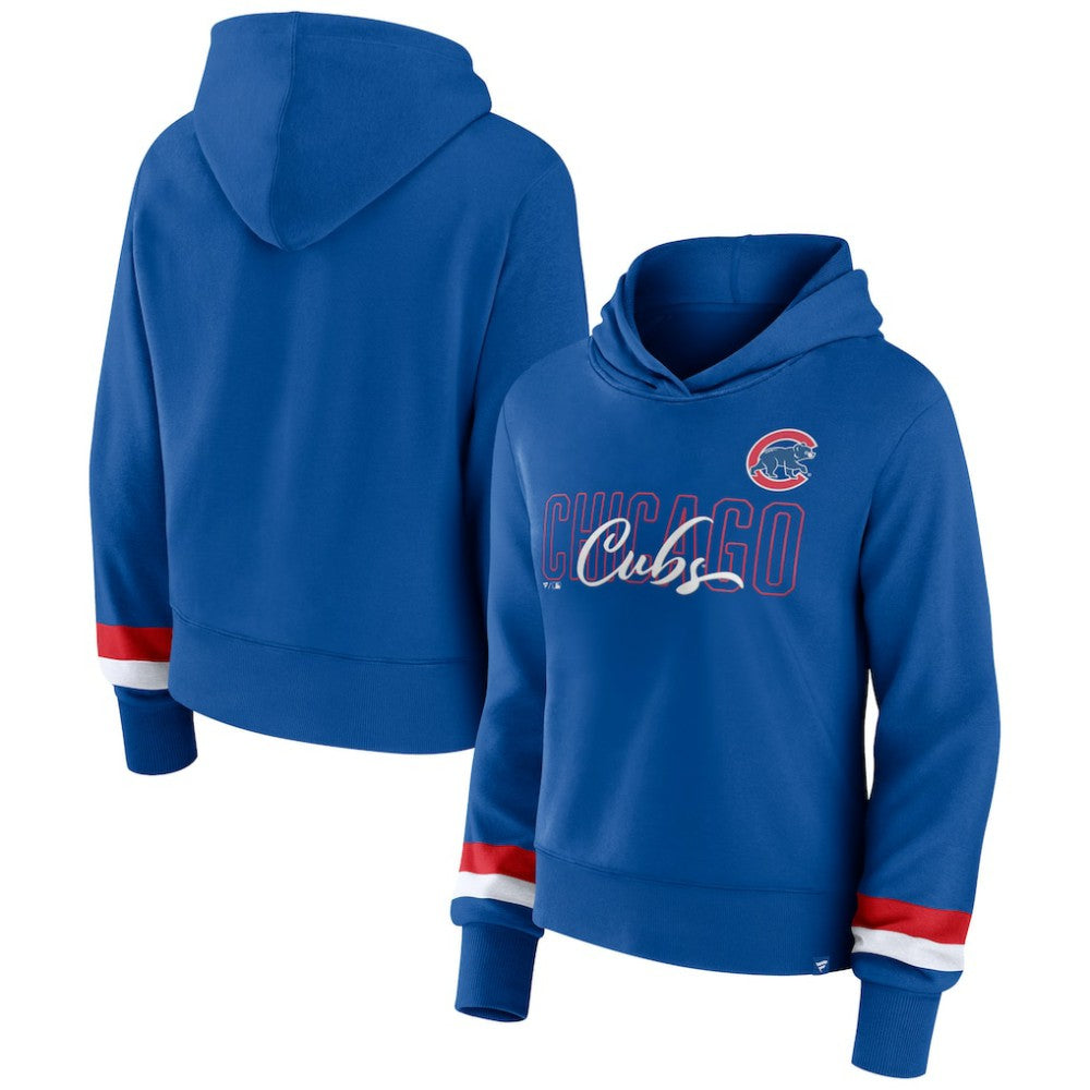 Chicago Cubs Fanatics Women's Over Under Pullover Hoodie - Royal Hoodies