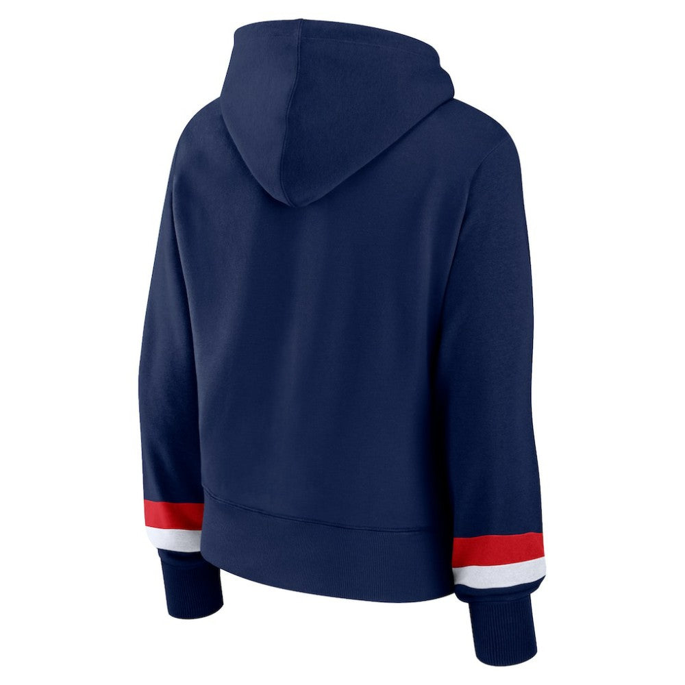 Atlanta Braves Fanatics Women's Over Under Pullover Hoodie - Navy Hoodies