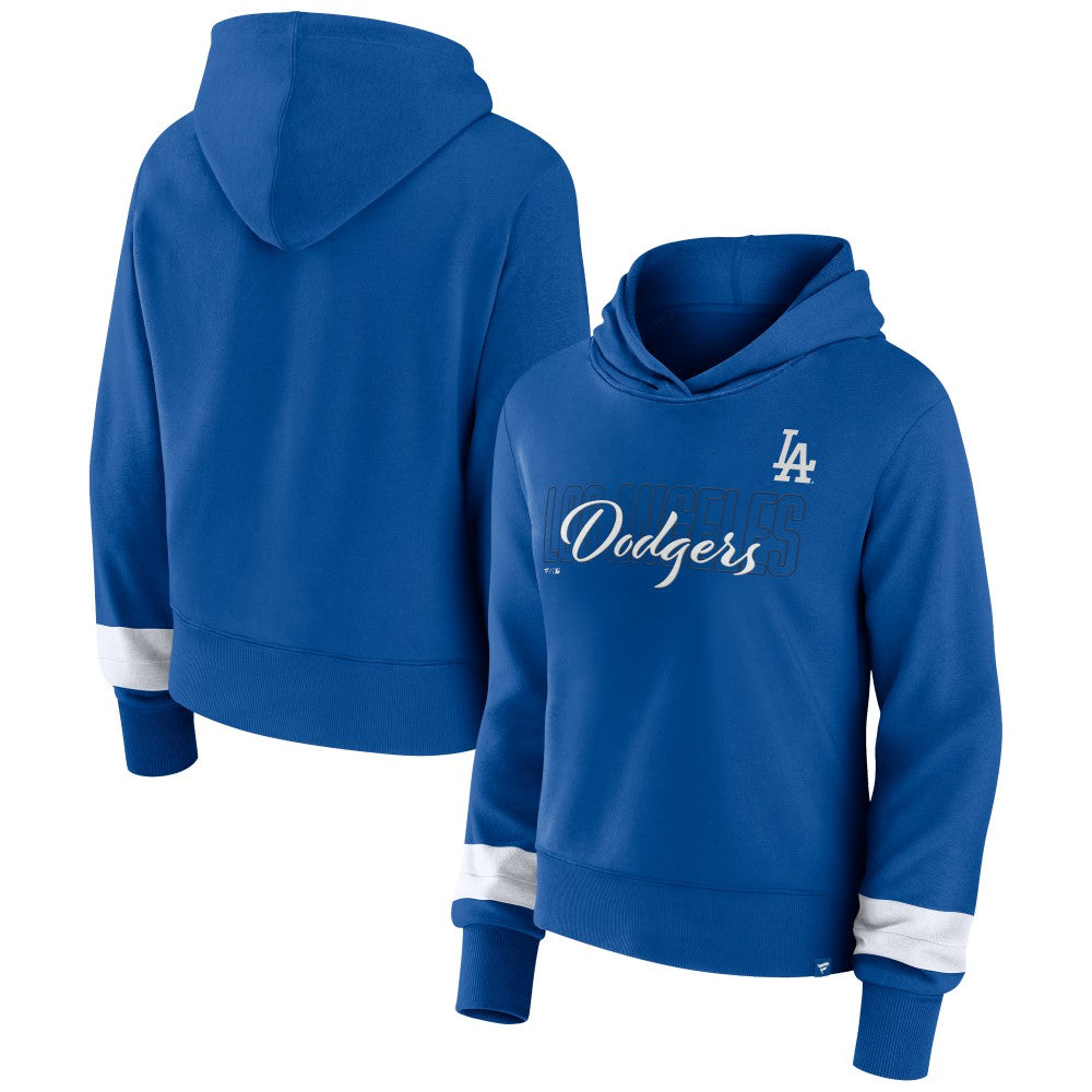 Los Angeles Dodgers Fanatics Women's Over Under Pullover Hoodie - Royal Hoodies