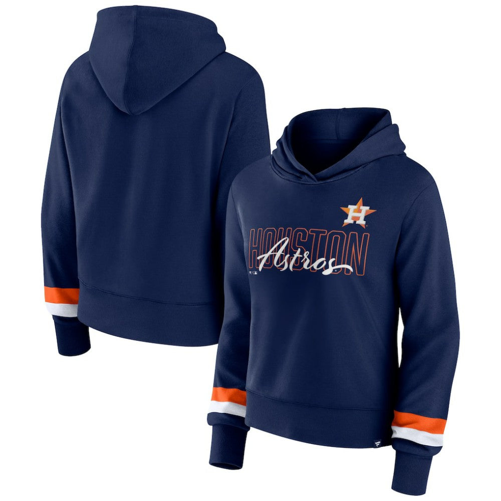 Houston Astros Fanatics Women's Over Under Pullover Hoodie - Navy Hoodies
