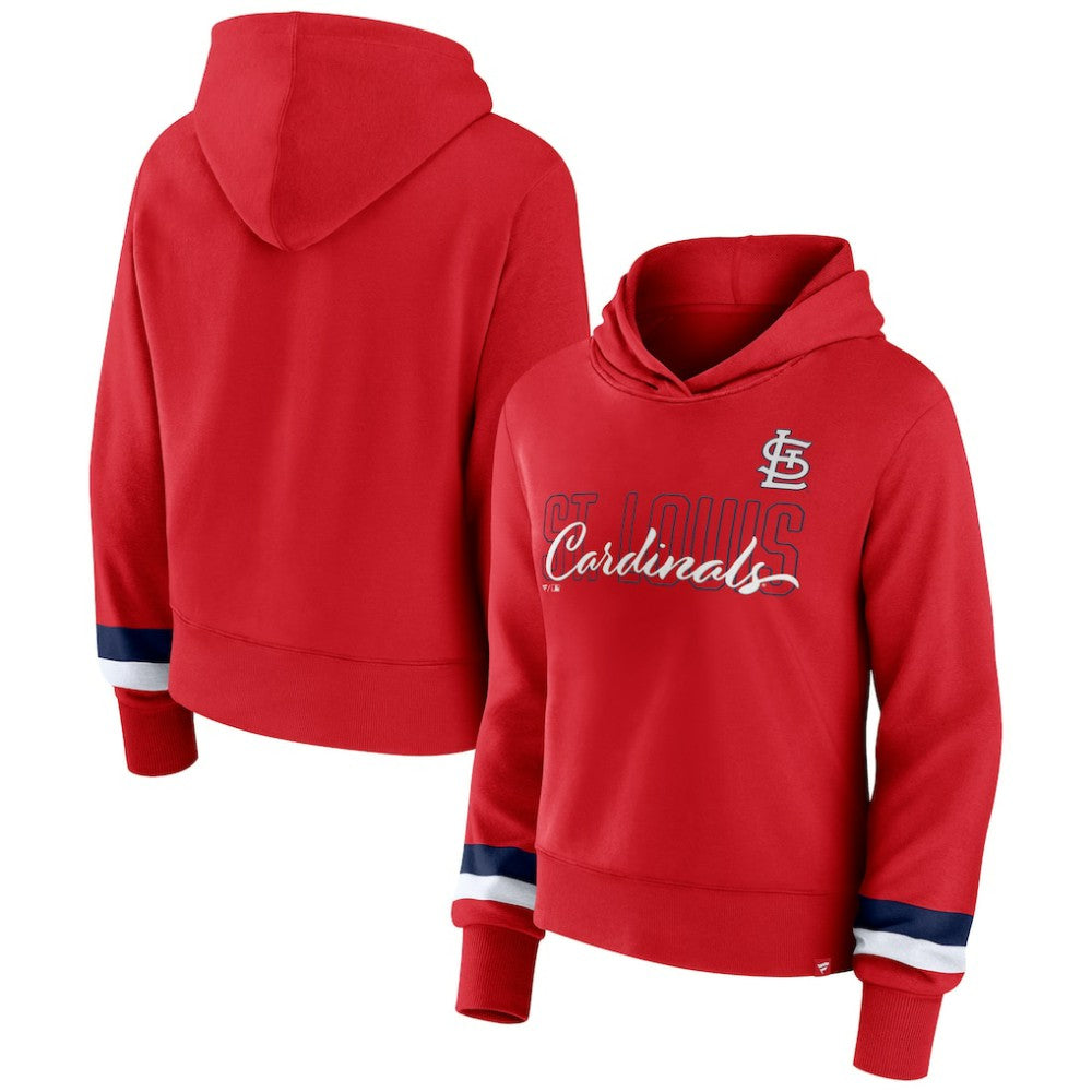 St. Louis Cardinals Fanatics Women's Over Under Pullover Hoodie - Red Hoodies